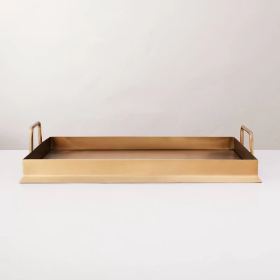 Beveled 12" X 16" Metal Decor Tray Brass Finish - Hearth & Handâ„¢ With Magnolia - Image 2