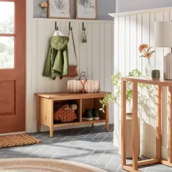 Engineered Stripes Woven Stadium Blanket Terracotta Brown - Hearth & Hand™ With Magnolia