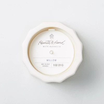 Wide Fluted Speckled Ceramic Willow Jar Candle Tonal Cream 11oz - Hearth & Handâ„¢ With Magnolia - Image 2