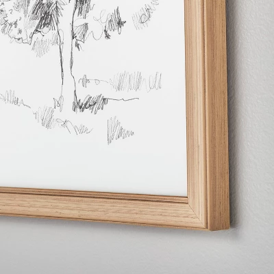 (Set Of 2) 12"x16" Tree Sketch Framed Wall Art Black/Cream - Hearth & Handâ„¢ With Magnolia - Image 2