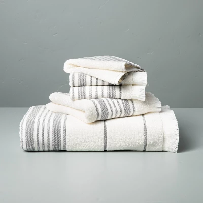 Multistripe Bath Towels Cream/Gray - Hearth & Handâ„¢ With Magnolia - Image 2