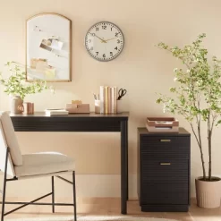 14" Round Decorative Wall Clock - Gray - Hearth & Handâ„¢ With Magnolia