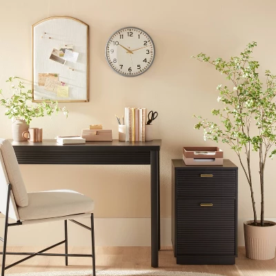 14" Round Decorative Wall Clock - Gray - Hearth & Handâ„¢ With Magnolia