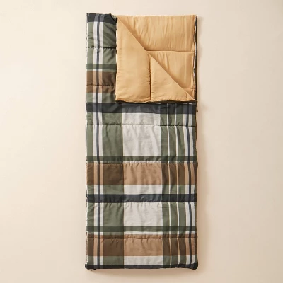 Adult Fall Plaid 40 Degree Sleeping Bag Green/Cream/Almond/Blue - Hearth & Handâ„¢ With Magnolia - Image 2