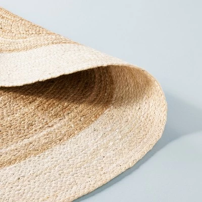 Bordered Color Block Braided Jute Area Rug Cream/Natural - Hearth & Handâ„¢ With Magnolia - Image 3