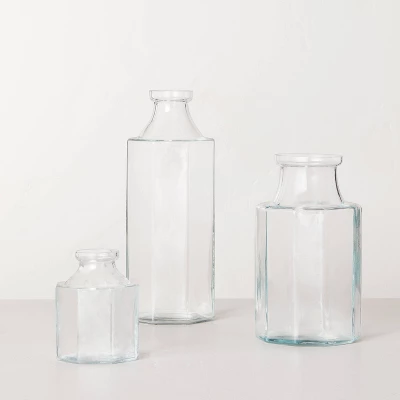 Octagonal Clear Glass Bottle Vase - Hearth & Handâ„¢ With Magnolia - Image 2