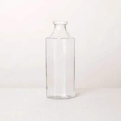 Octagonal Clear Glass Bottle Vase - Hearth & Handâ„¢ With Magnolia - Image 6