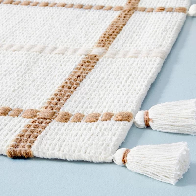 Bold Cross Stripes Tassel Rug Cream/Tan - Hearth & Handâ„¢ With Magnolia - Image 2