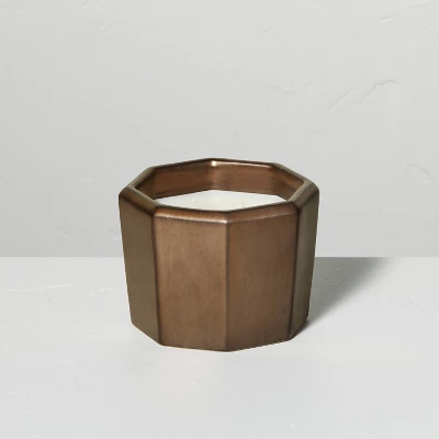 Octagonal Ceramic Autumn Cider Fall Jar Candle Metallic Bronze - Hearth & Handâ„¢ With Magnolia - Image 4