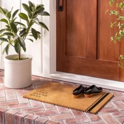 Glad You're Here Coir Doormat Tan/Black - Hearth & Handâ„¢ With Magnolia