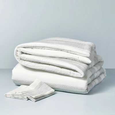 3pc Heathered Stripe Comforter Bedding Set - Hearth & Handâ„¢ With Magnolia - Image 2