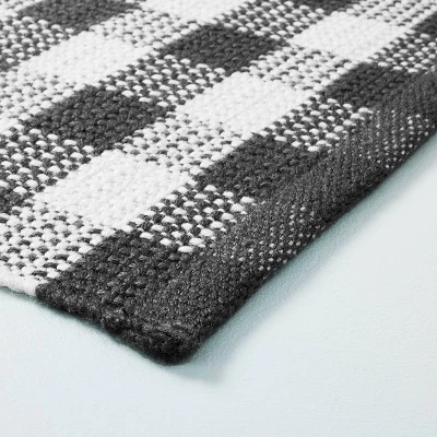 Textured Gingham Indoor/Outdoor Woven Area Rug Dark Gray/Cream - Hearth & Handâ„¢ With Magnolia - Image 2