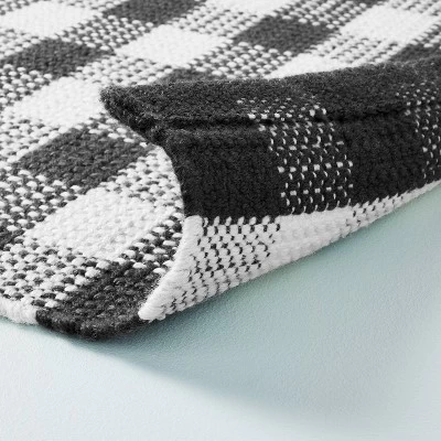 Textured Gingham Indoor/Outdoor Woven Area Rug Dark Gray/Cream - Hearth & Handâ„¢ With Magnolia - Image 3