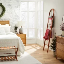 6' Arched Wood Throw Blanket Ladder Brown - Hearth & Handâ„¢ With Magnolia