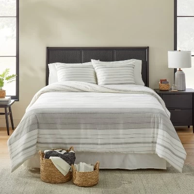 Alternating Pinstripe Comforter & Sham Set Gray/Cream - Hearth & Handâ„¢ With Magnolia - Image 3