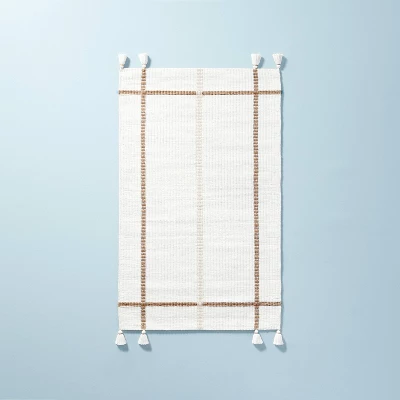 Bold Cross Stripes Tassel Rug Cream/Tan - Hearth & Handâ„¢ With Magnolia - Image 6