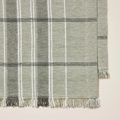 Textured Fall Plaid Woven Table Runner Sage Green - Hearth & Handâ„¢ With Magnolia - Image 2
