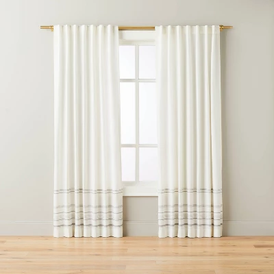Engineered Hem Stripes Curtain Panel Cream/Gray - Hearth & Handâ„¢ With Magnolia - Image 3