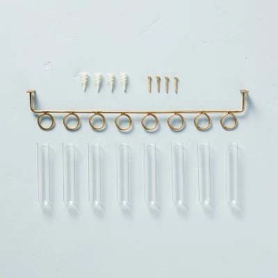 9pc Steel & Glass Plant Propagation Set Gold/Clear - Hearth & Handâ„¢ With Magnolia - Image 2