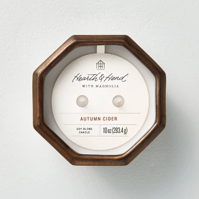 Octagonal Ceramic Autumn Cider Fall Jar Candle Metallic Bronze - Hearth & Handâ„¢ With Magnolia - Image 2