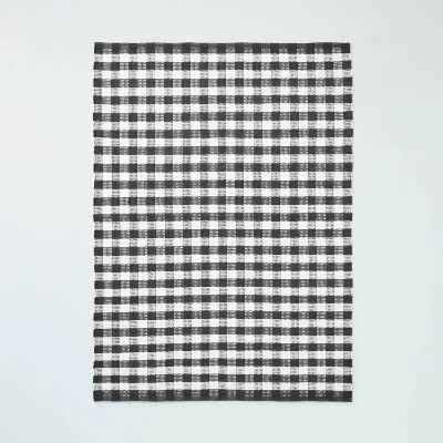 Textured Gingham Indoor/Outdoor Woven Area Rug Dark Gray/Cream - Hearth & Handâ„¢ With Magnolia - Image 5