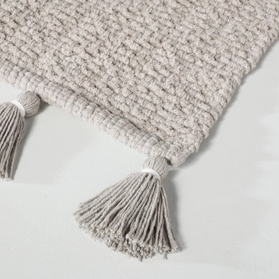 20" X 32" Solid Tassels Bath Rug Gray - Hearth & Handâ„¢ With Magnolia - Image 2