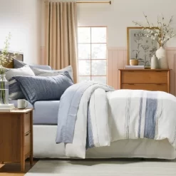 16"x42" Washed Loop Stripe Lumbar Bed Pillow - Hearth & Handâ„¢ With Magnolia