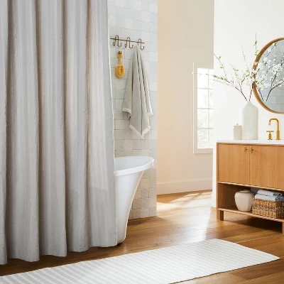 Crinkle Stripe Woven Shower Curtain - Hearth & Handâ„¢ With Magnolia - Image 2