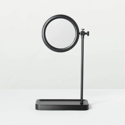 Two-Sided Vanity Mirror With Tray Base Matte Black - Hearth & Handâ„¢ With Magnolia - Image 3