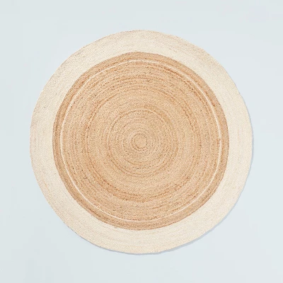 Bordered Color Block Braided Jute Area Rug Cream/Natural - Hearth & Handâ„¢ With Magnolia - Image 4