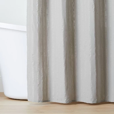 Crinkle Stripe Woven Shower Curtain - Hearth & Handâ„¢ With Magnolia
