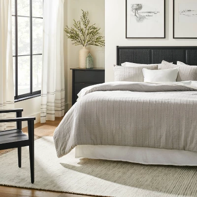 Engineered Hem Stripes Curtain Panel Cream/Gray - Hearth & Handâ„¢ With Magnolia - Image 2