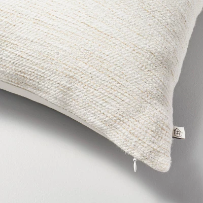 Textured Slub Stripe Square Throw Pillow Cream/Khaki - Hearth & Handâ„¢ With Magnolia - Image 3