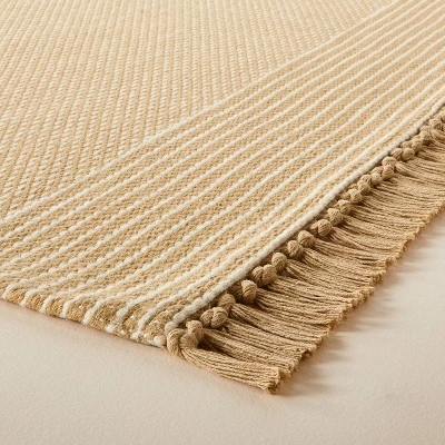 Patterned Border Stripe Area Rug Khaki - Hearth & Handâ„¢ With Magnolia - Image 2