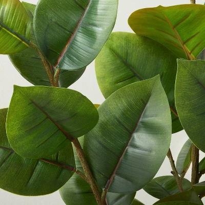 73" Faux Rubber Leaf Tree - Hearth & Handâ„¢ With Magnolia - Image 2