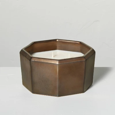 Octagonal Ceramic Autumn Cider Fall Jar Candle Metallic Bronze - Hearth & Handâ„¢ With Magnolia - Image 5