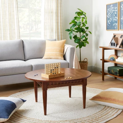 Round 6' Multi Stripe Braided Jute Area Rug Cream/Tan - Hearth & Handâ„¢ With Magnolia