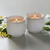 2pk Barrel Ceramic Candle Gift Set - Salt/Canvas 4oz - Hearth & Hand™ With Magnolia