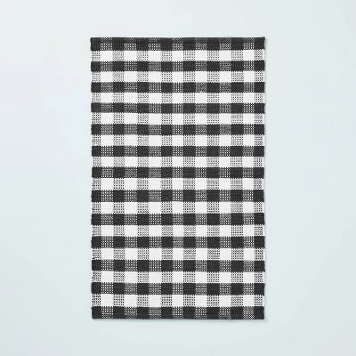 Textured Gingham Indoor/Outdoor Woven Area Rug Dark Gray/Cream - Hearth & Handâ„¢ With Magnolia - Image 4