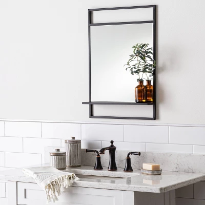 Bath Mirror With Shelf Black - Hearth & Handâ„¢ With Magnolia