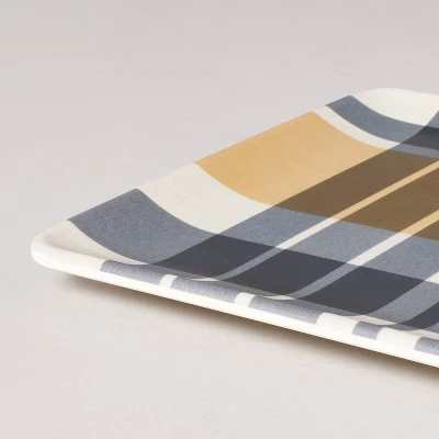 3pc Mixed Fall Pattern Bamboo-Melamine Serving Trays Gold/Blue/Cream - Hearth & Handâ„¢ With Magnolia - Image 3