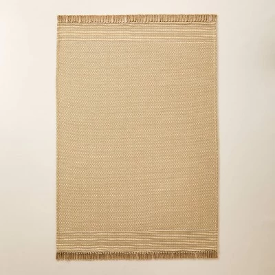 Patterned Border Stripe Area Rug Khaki - Hearth & Handâ„¢ With Magnolia - Image 6