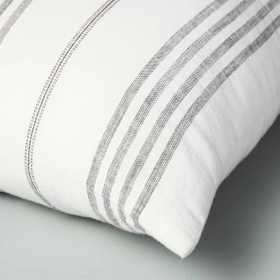 24"x24" Vertical Stripe Oversized Throw Pillow Sour Cream/Gray - Hearth & Handâ„¢ With Magnolia - Image 3
