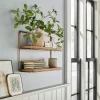 16" Wood & Brass Double Wall Shelf - Hearth & Hand™ With Magnolia