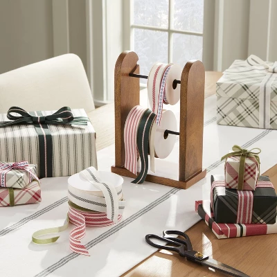 Wood & Metal Ribbon Spool Holder Brown/Black - Hearth & Handâ„¢ With Magnolia