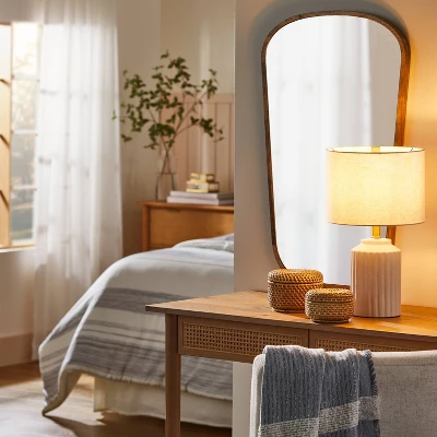 Fluted Ceramic Table Lamp Cream (Includes LED Light Bulb) - Hearth & Handâ„¢ With Magnolia - Image 2