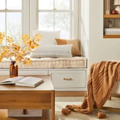 Chunky Cable Knit Fall Throw Blanket Toasted Almond - Hearth & Handâ„¢ With Magnolia