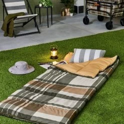 Adult Fall Plaid 40 Degree Sleeping Bag Green/Cream/Almond/Blue - Hearth & Hand™ With Magnolia