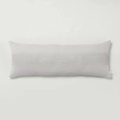 16"x42" Slub Center Stripe Oversized Lumbar Bed Pillow - Hearth & Handâ„¢ With Magnolia - Image 5