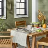 10pc Fall Plaid & Stripe Bamboo-Melamine Picnic Set Tan/Blue/Cream - Hearth & Hand™ With Magnolia